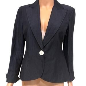 Lafayette 148 New York 4 linen wool blend blazer jacket C 3047
